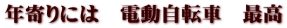 年寄りには　電動自転車　最高